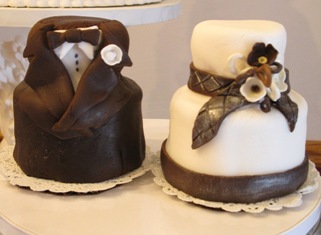 Individual  Bride & Groom cakes