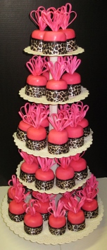 Individual Leopard Pink Party Cakes 002