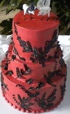 3 Tier Red and Black Buttercream 304