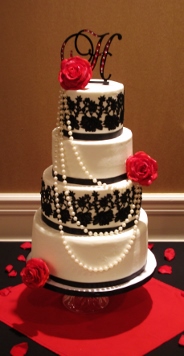 4 tier White Buttercream with Sugar Roses 011